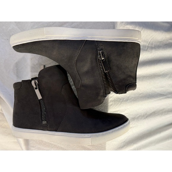 Bass Silvie Womens 7.5M Grey Suede Like Textile Side Zip Ankle Boot Sneakers - Picture 6 of 9